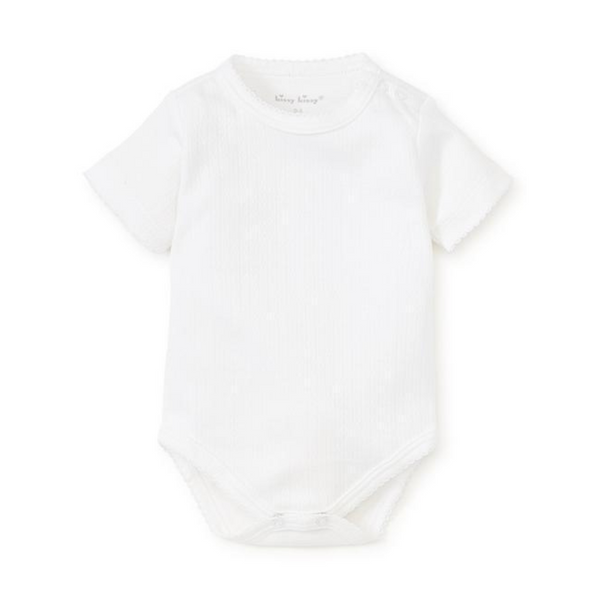 Kissy Kissy Pointelle Short Sleeve Bodysuit White