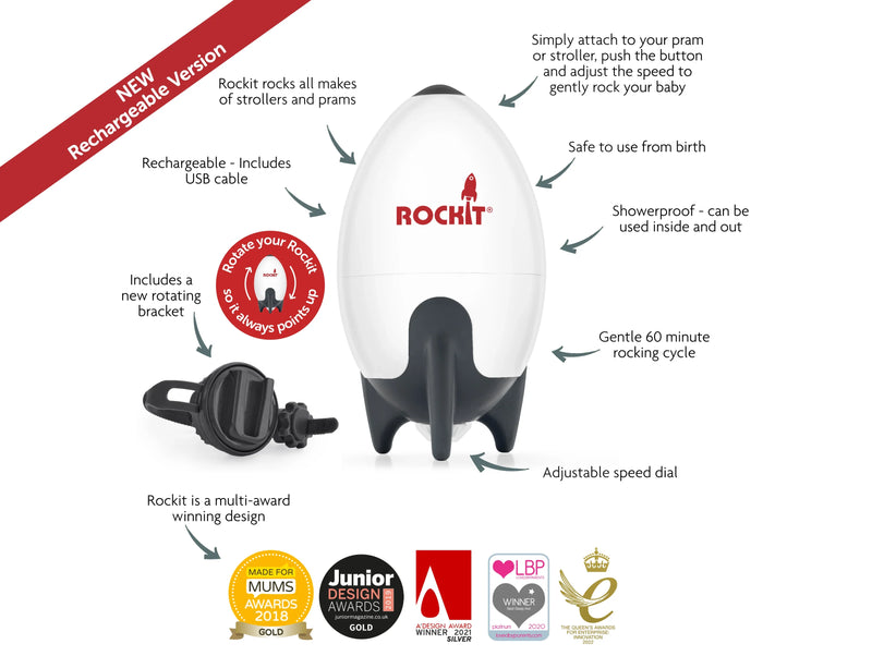 Rockit Portable Baby Rocker - USB Rechargeable 2.0