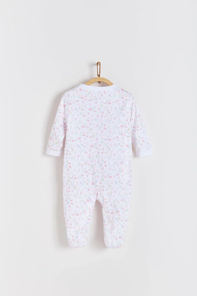 Babycottons Rose Pima Cotton Zipper Footed Pajama - Pink