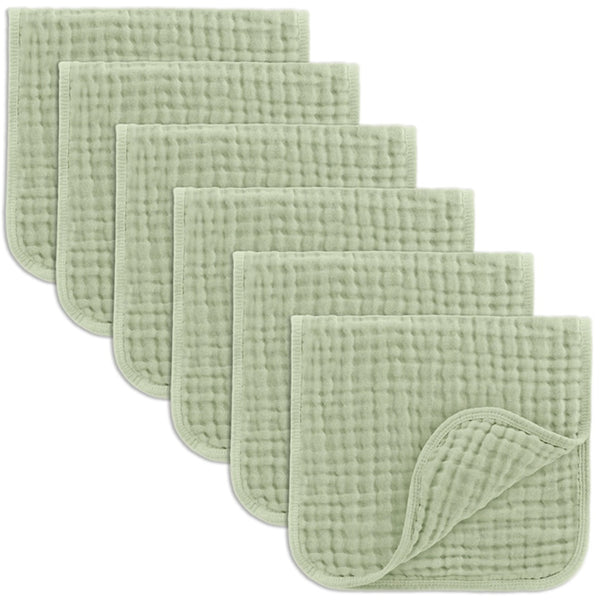 Comfy Cubs Muslin Burp Cloths Pack Of 6 - Sage