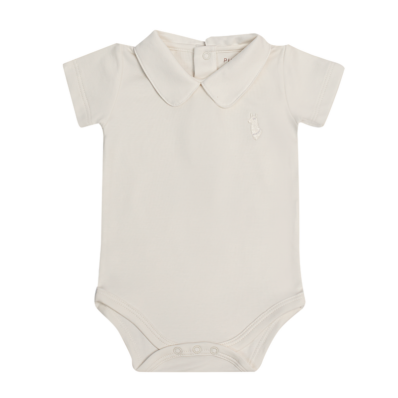 Pima Lima Short Sleeve Collar Bodysuit - Off White