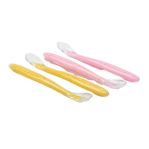 Primo Passi Silicone Spoon 4 Pack Pink Yellow