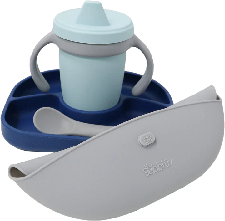 Bbluv Silicone Feeding Set - Navy