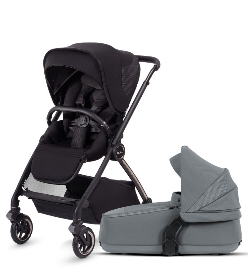 Silver Cross Dune + Bassinet Bundle Black & Grey