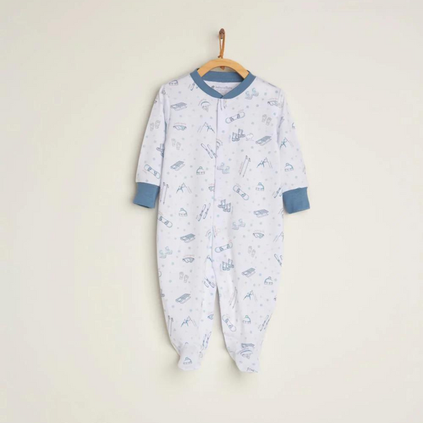 Babycottons Ski Footed Pajama - Blue