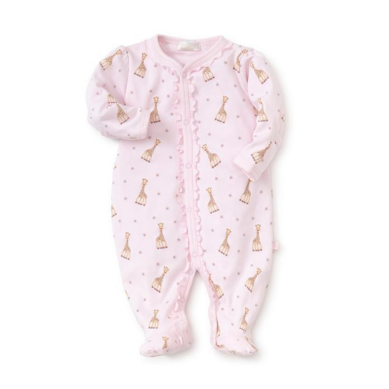 Kissy Kissy Sophie La Girafe Print Footie - Pink