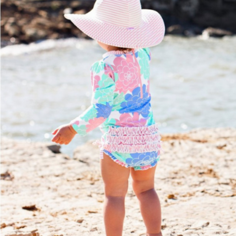 Ruffle Butts Swim Hat Pink Reversible