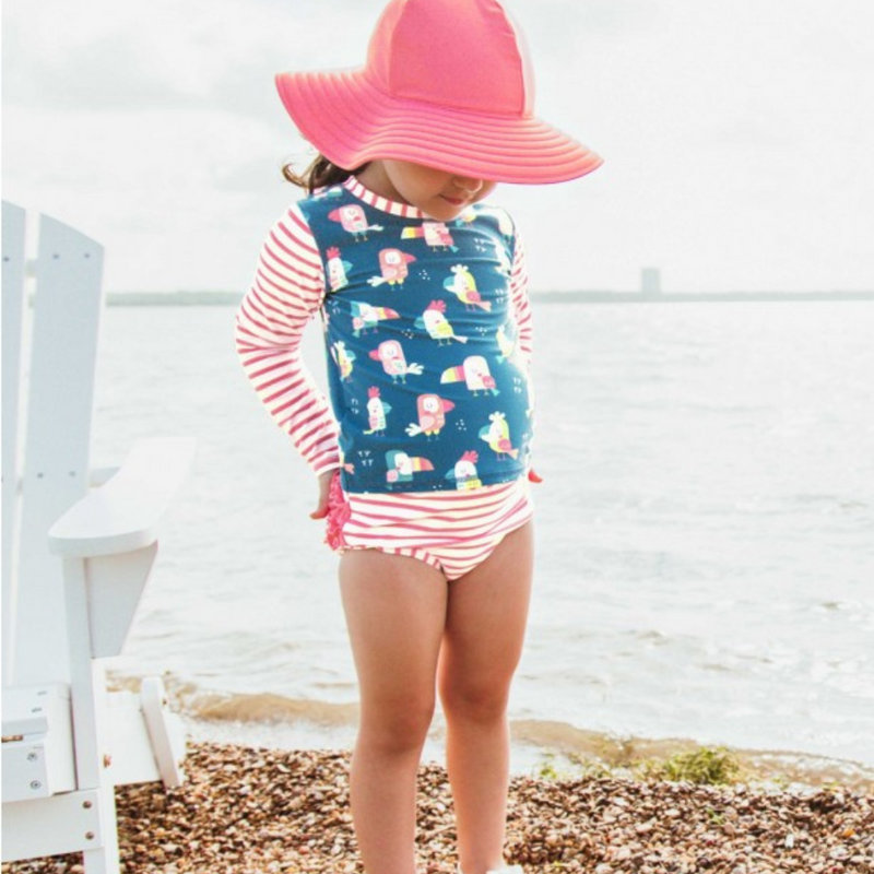 Ruffle Butts Swim Hat Rose Not Reversible