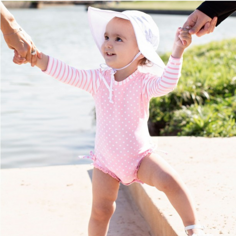 Ruffle Butts Swim Hat White Not Reversible