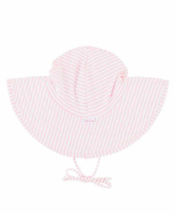 Ruffle Butts Swim Hat Pink Seersucker