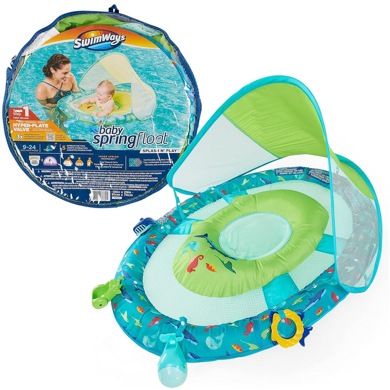 SwimWays Baby Spring Float Sun Canopy Splash N' Play