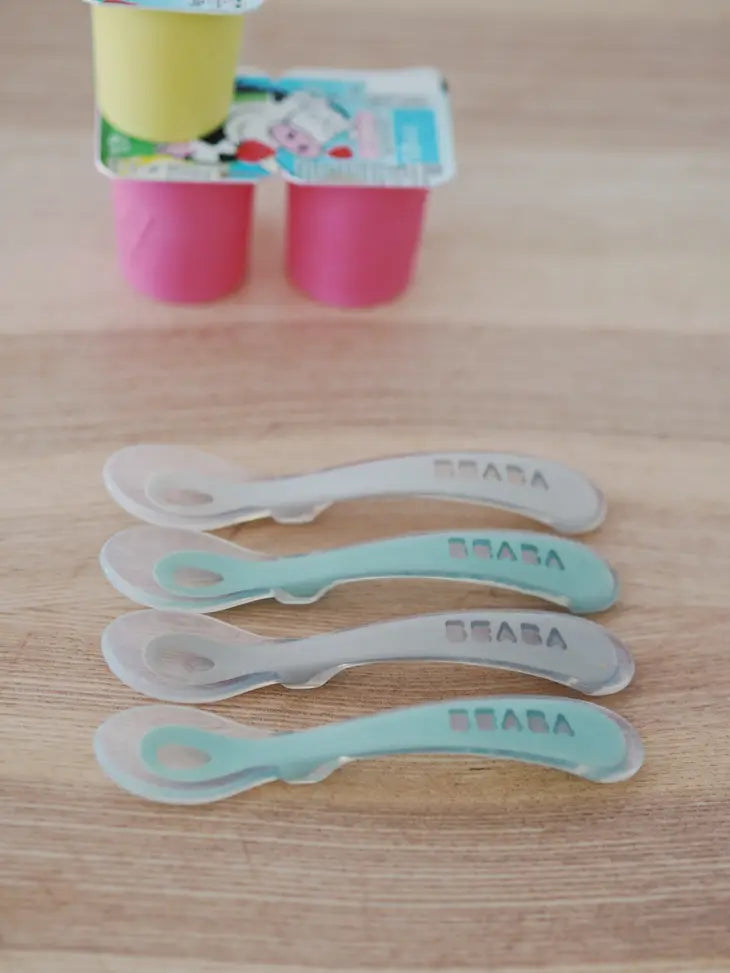 Beaba Toddler's Self-Feeding Spoons Set of 4 - Sage