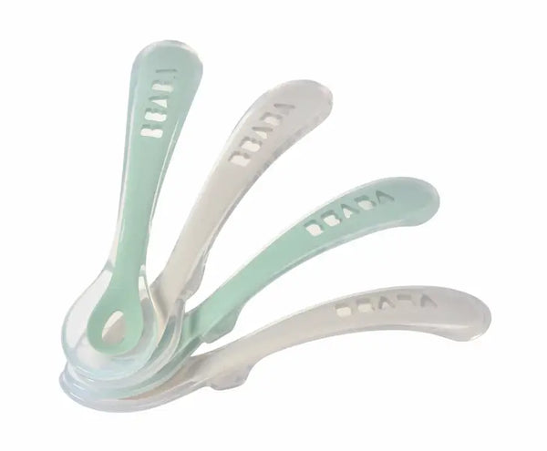 Beaba Toddler's Self-Feeding Spoons Set of 4 - Sage