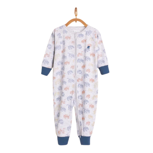 Babycottons Trucks Zip Footless Pajama