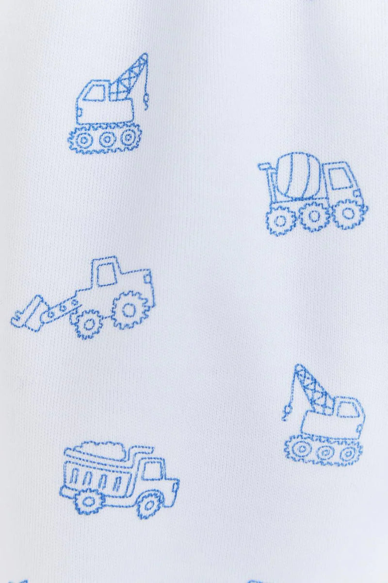 Babycottons Trucks Bodysuit & Pants Set - Blue