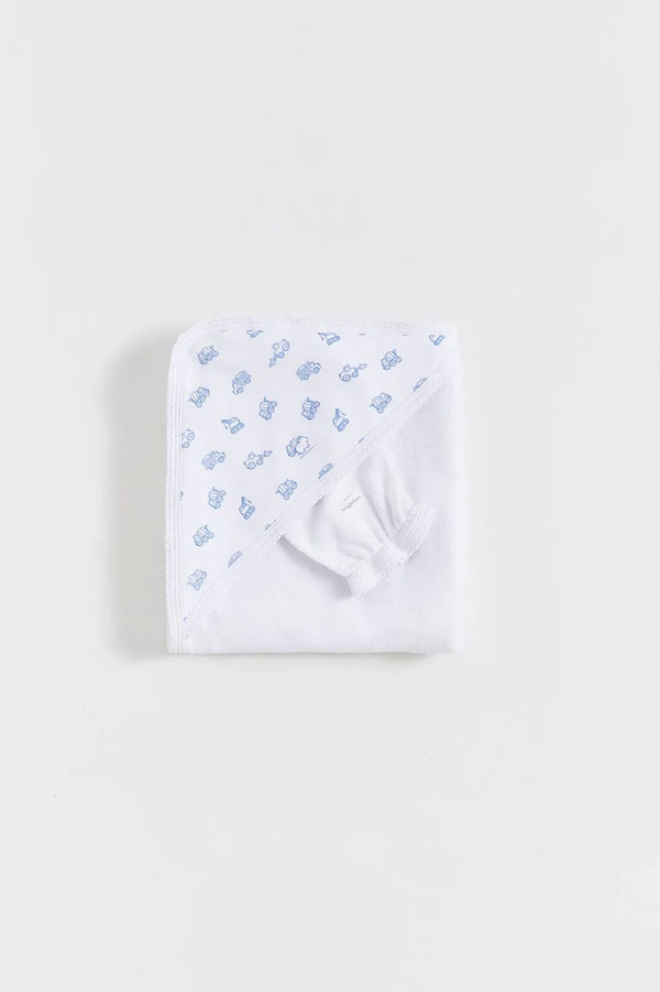 Babycottons Trucks Small Hooded Towel