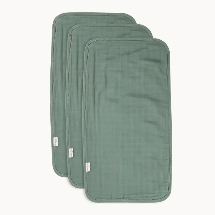 Natemia Ultra Soft Muslin Bamboo Burp Cloths Sage - 3 Pack