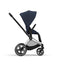 Cybex Priam 4 Stroller - Chrome/Black Frame and Nautical Blue Seat Pack