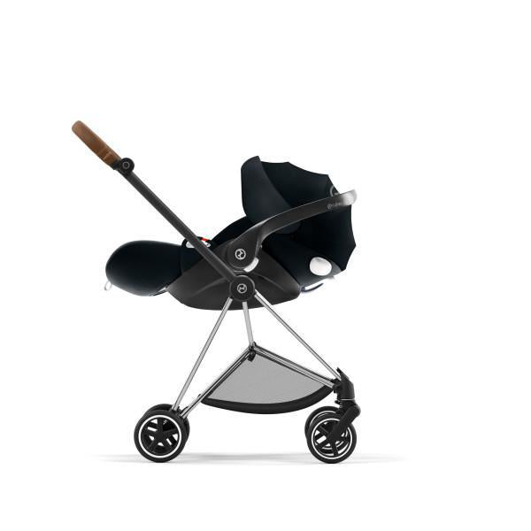 Cybex Mios 3 Stroller - Chrome/Brown Frame and Deep Black Seat Pack