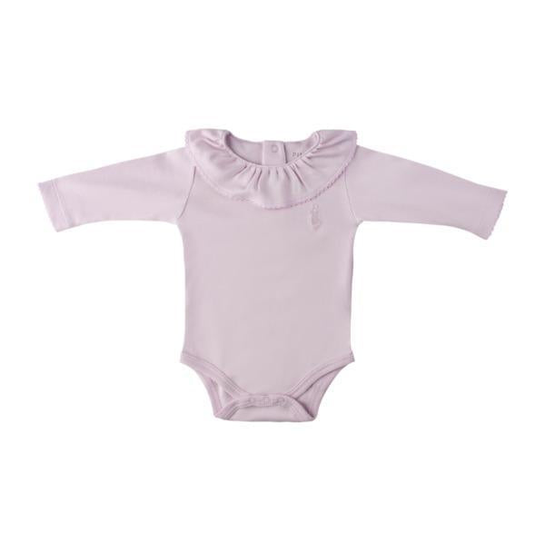 Pima Lima Long Sleeve Pointed Ruffle Collar BodySuit Lavander