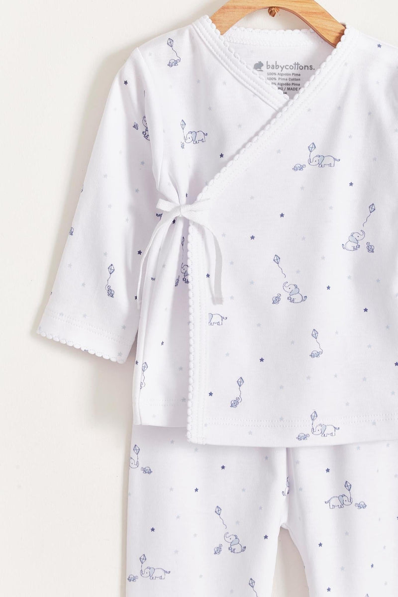 Babycottons Celine & Bernie Kimono Set White & Light Blue