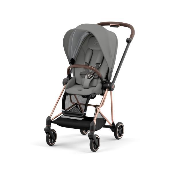 Cybex Mios 3 Stroller - Rose Gold/Brown Frame and Soho Grey Seat Pack