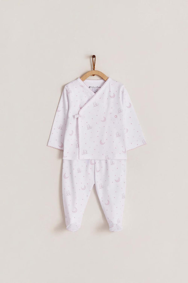 Babycottons Gustav In The Sky Kimono Set Pink & White