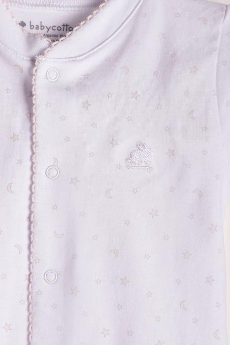 Babycottons Sleepy Night Footed Pajama White/Pink