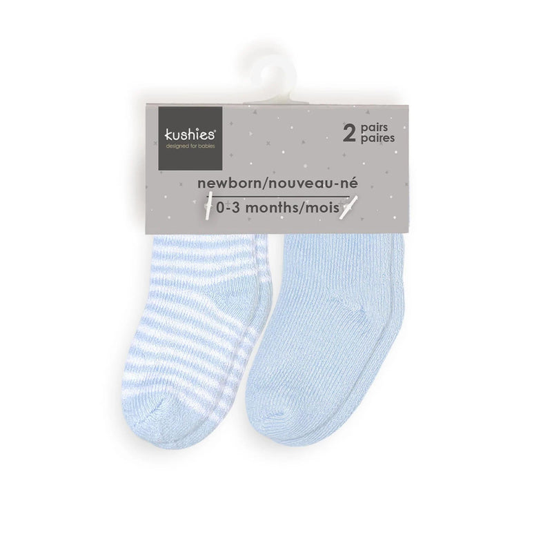 Kushies Baby Terry Socks 2 Pack - Blue