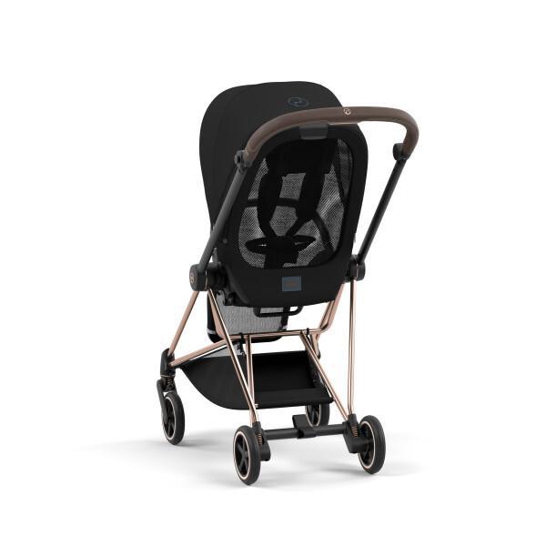 Cybex Mios 3 Stroller - Rose Gold/Brown Frame and Deep Black Seat Pack