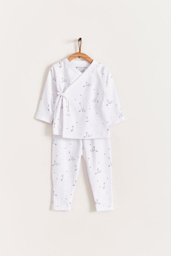 Babycottons Celine & Bernie Kimono Set White & Light Blue