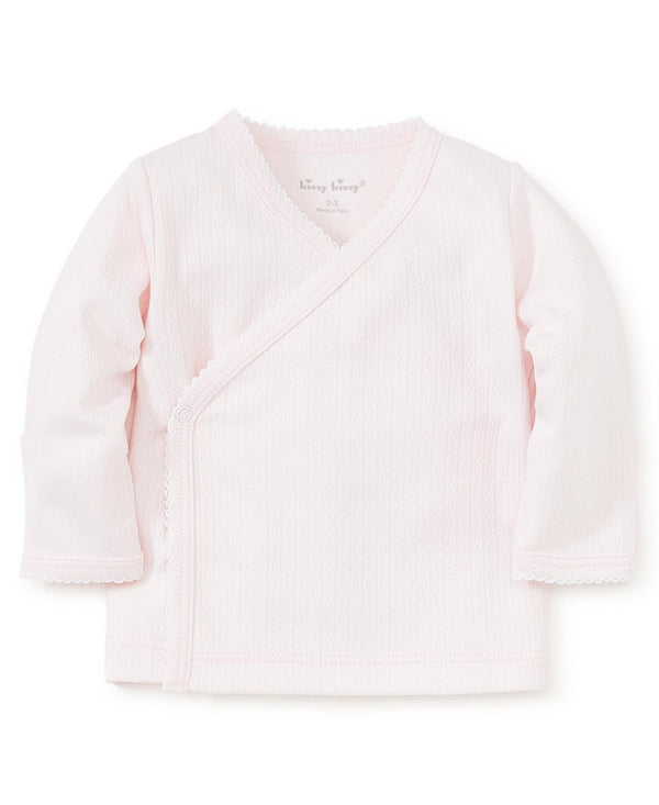 Kissy Kissy Pink Pointelle Long Sleeve Cross Tee