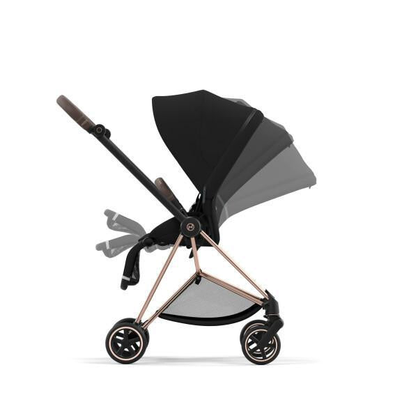 Cybex Mios 3 Stroller - Rose Gold/Brown Frame and Deep Black Seat Pack