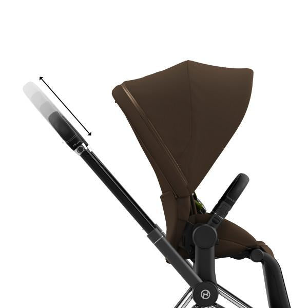 Cybex Priam 4 Stroller - Chrome/Black Frame and Khaki Green Seat Pack