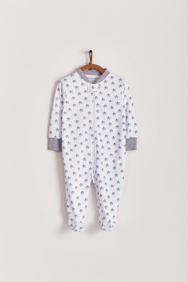 Babycottons Rain Stars Jill Footed Pajama Blue