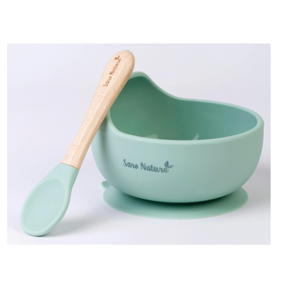 Saro Nordic Wave Bowl Feeding Set - Mint - Luna Baby Store Miami