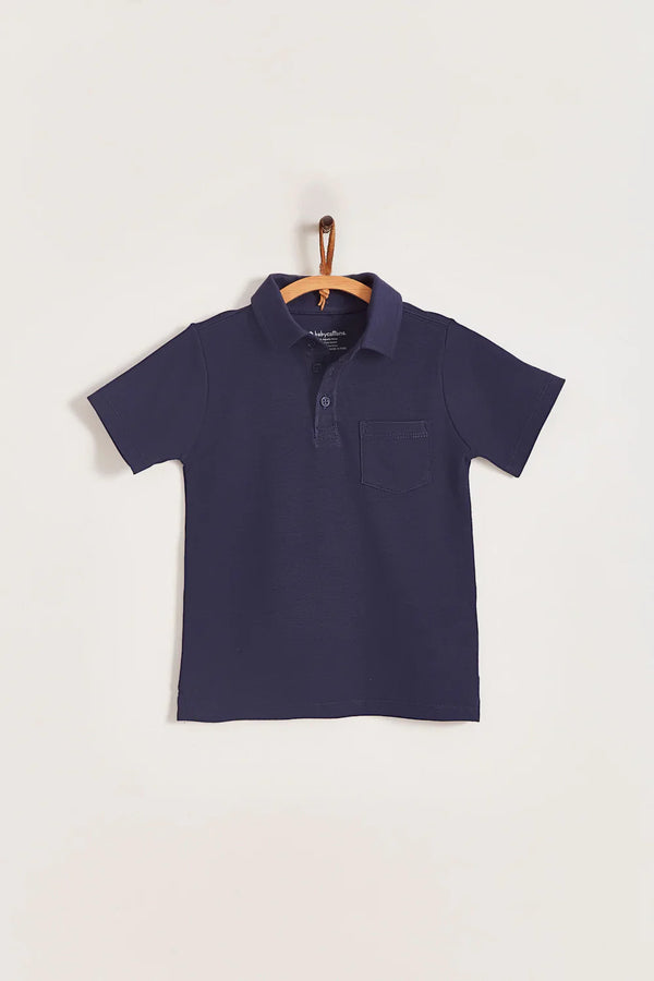 Babycottons Pima Colors Short Sleeve Polo Shirt - Navy Blue